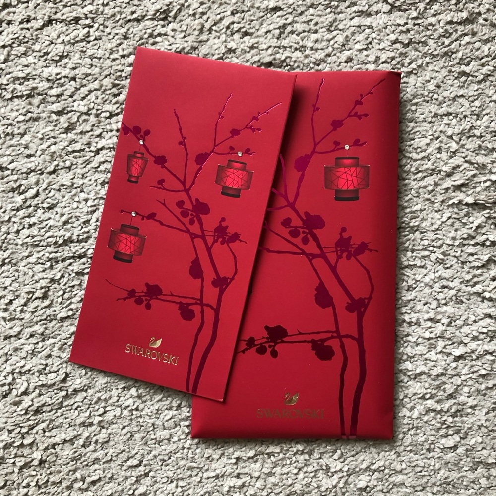 Authentic Swarovski Red Decorative Lunar Gift Envelope.8 pack.